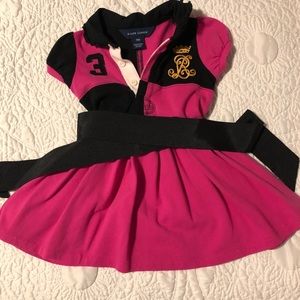 Ralph Lauren Girls Pink and Black Dress